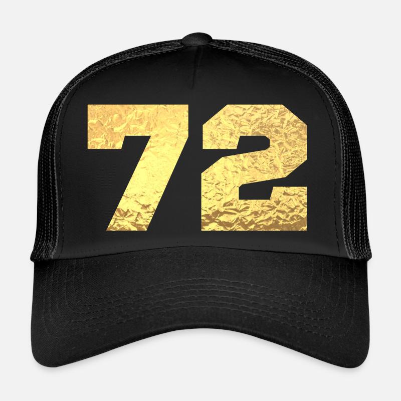 72 paillettes doré - 72 anniversaire Casquette trucker 