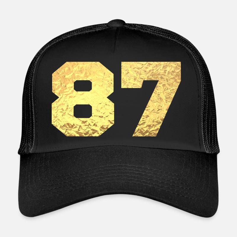 Numéro 87 paillettes doré - 87e anniversaire Casquette trucker 