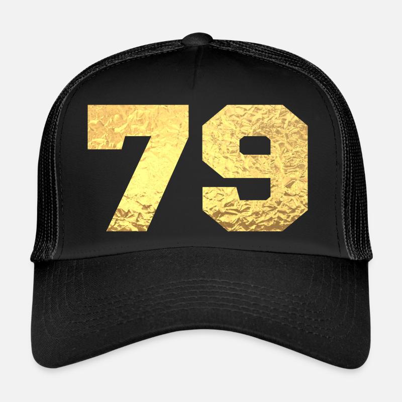Numéro 79 paillettes doré - 79e anniversaire Casquette trucker 