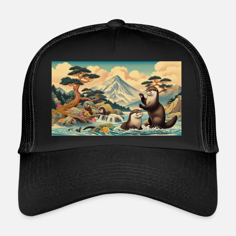 Das Paradies der Fischotter - Trucker Cap - Schwarz/Schwarz
