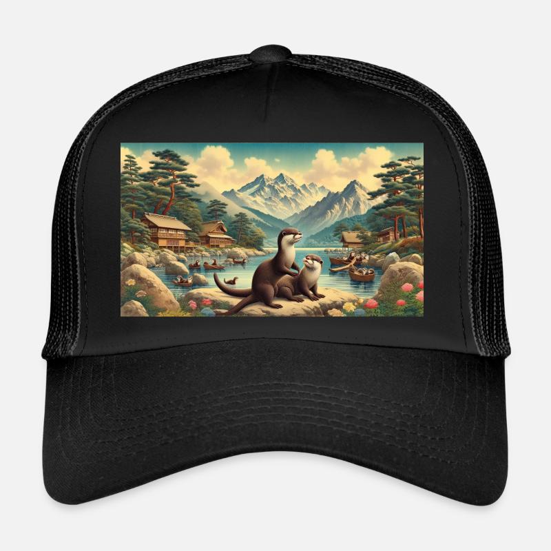 Das Paradies der Otter - Trucker Cap - Schwarz/Schwarz