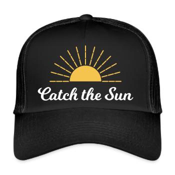 Saying "Catch the sun" – sun in summer - Trucker Cap - black/black - Front