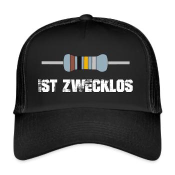 Widerstand ist zwecklos - Trucker Cap - Schwarz/Schwarz - Vorne