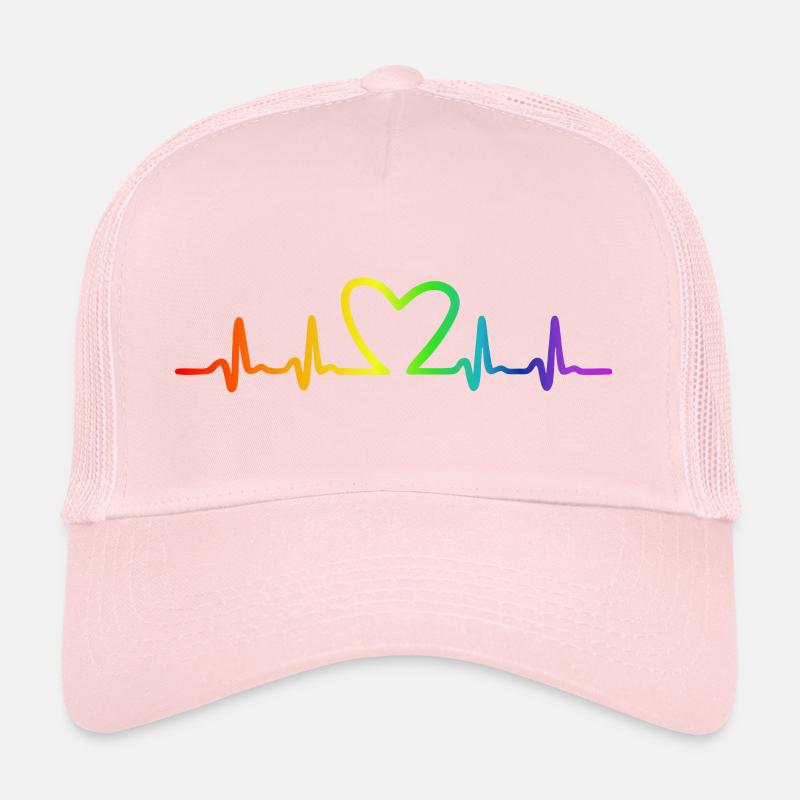 LGBT Pride Rainbow Heartbeat Casquette trucker 
