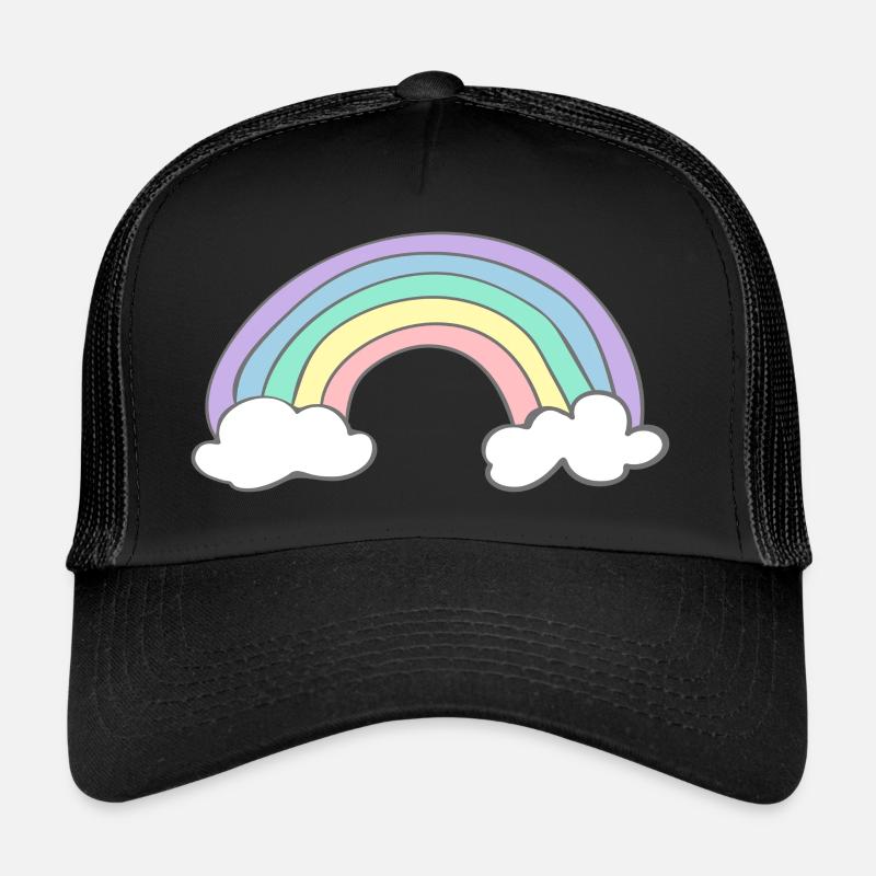 Regenbogen - Trucker Cap - Schwarz/Schwarz