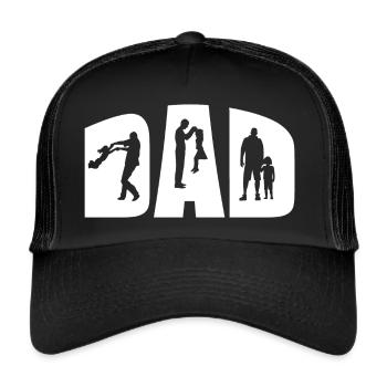 Vater und Tochter Papa 2021 Vatertag Geschenk - Trucker Cap - Schwarz/Schwarz - Vorne