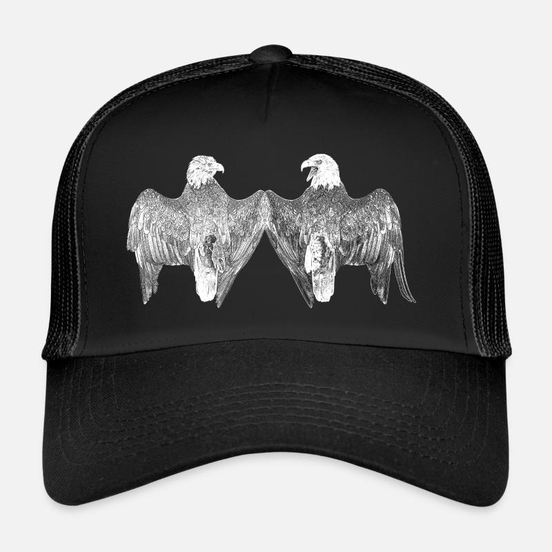 2 pygargues à tête blanche de dos, structure, blanc Casquette trucker 