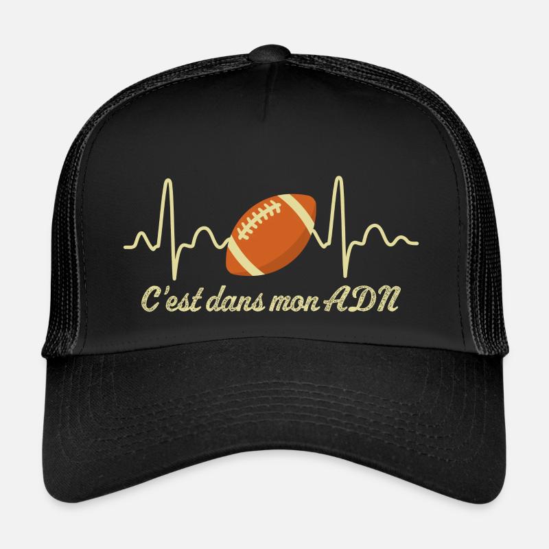 rugby c'est dans mon adn - Casquette trucker  - noir/noir