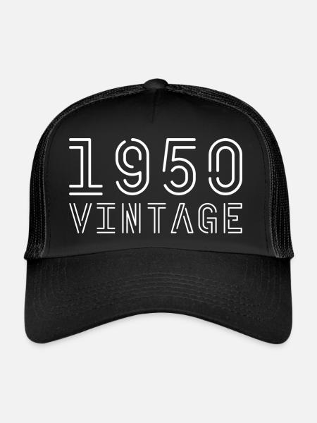 1950 vintage vintage années 1950 anniversaire années 1950 rétro - Casquette trucker  - noir/noir - Devant