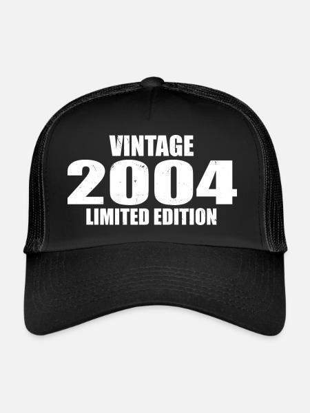Vintage 2004 Birthday 2004 Retro 2004 - Trucker Cap - black/black - Front
