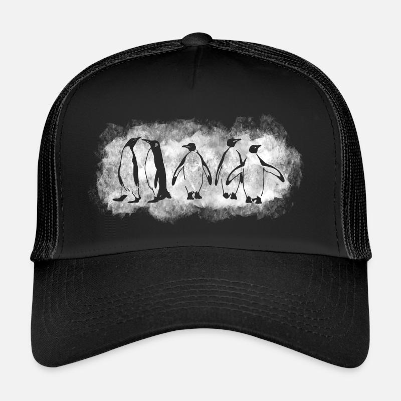 Pingouins dans la glace - Casquette trucker  - noir/noir