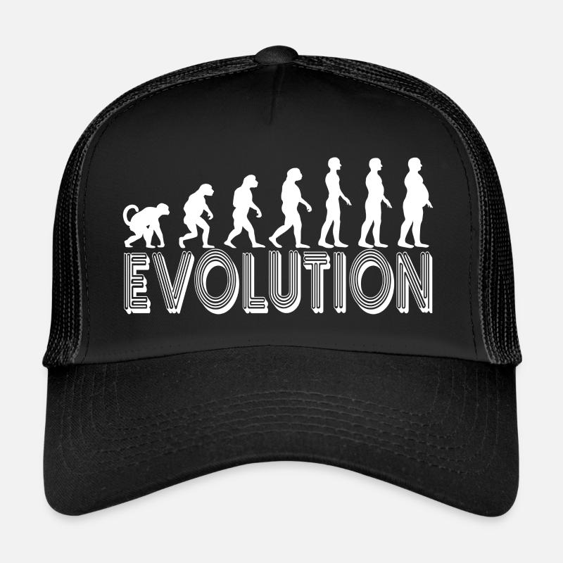 Evolution de l’homme - Pour les hommes au ventre en blanc Casquette trucker 