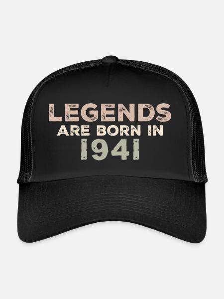 Légendes 1941 Vintage rétro anniversaire Original - Casquette trucker  - noir/noir - Devant