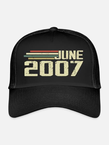 Juin 2007 Anniversaire Juin 2007 Juin 2007 Anniversaire - Casquette trucker  - noir/noir - Devant