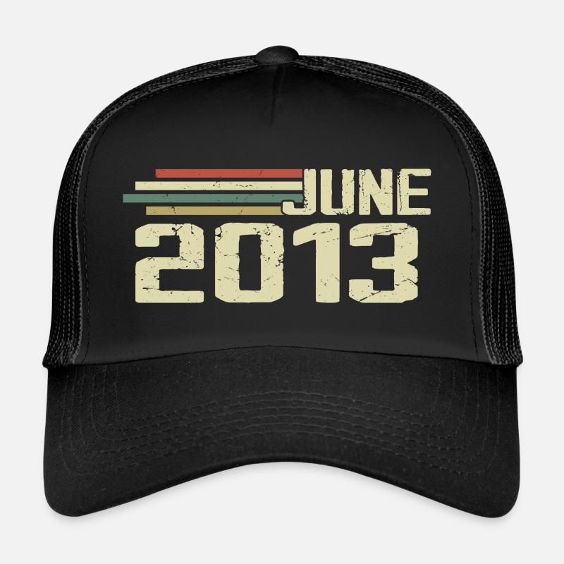 Juni 2013 Jahrestag Juni 2013 Juni 2013 Geburtstag - Trucker Cap - Schwarz/Schwarz
