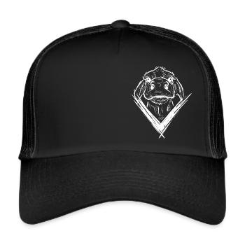Calf V- Design Calf Baby Cow Calf Milk Calf - Trucker Cap - black/black - Front