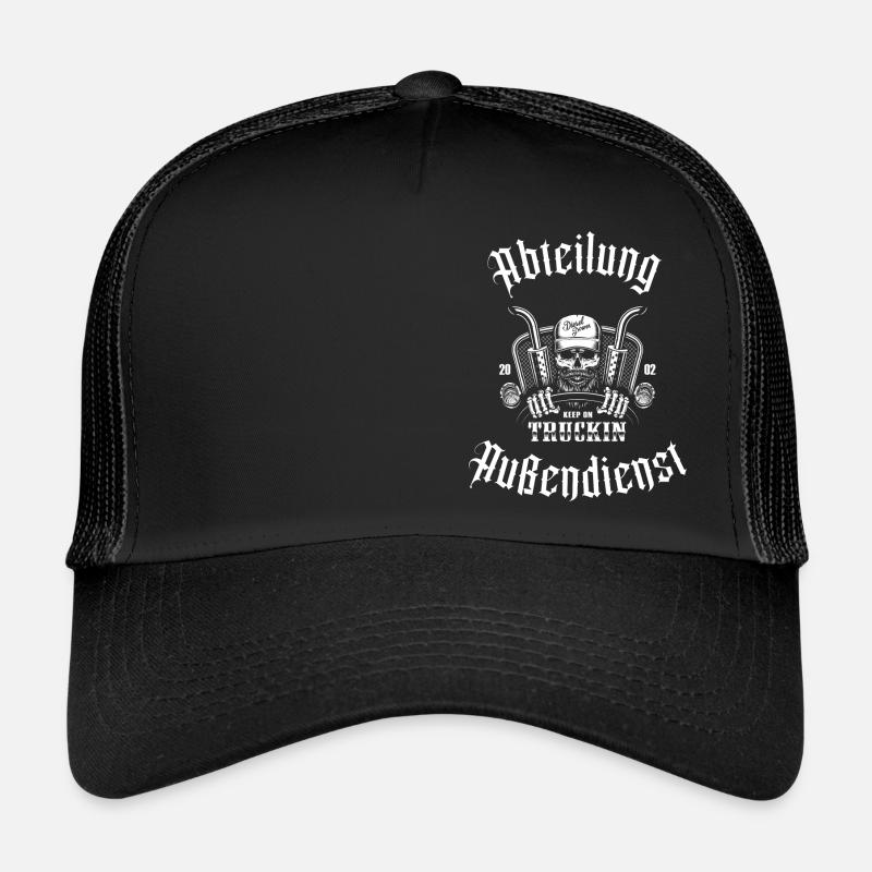 Abteilung Außendienst - Trucker Cap - Schwarz/Schwarz