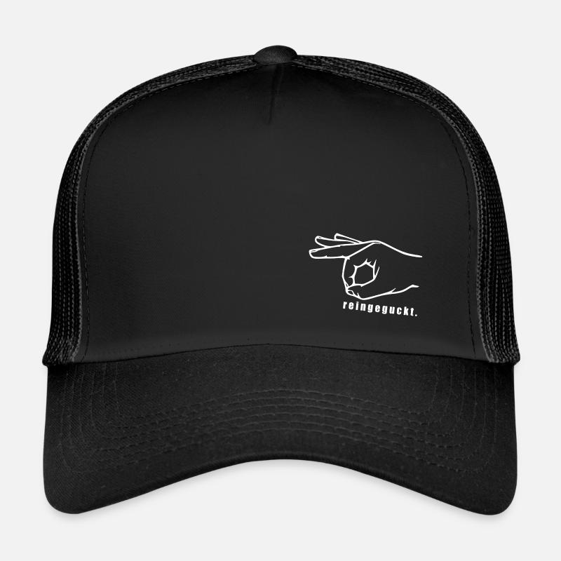 reingeguckt [white] - Trucker Cap - Schwarz/Schwarz