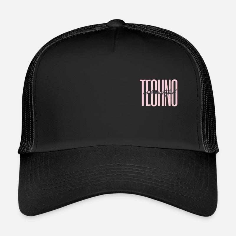 techno is beautyiful - Trucker Cap - black/black