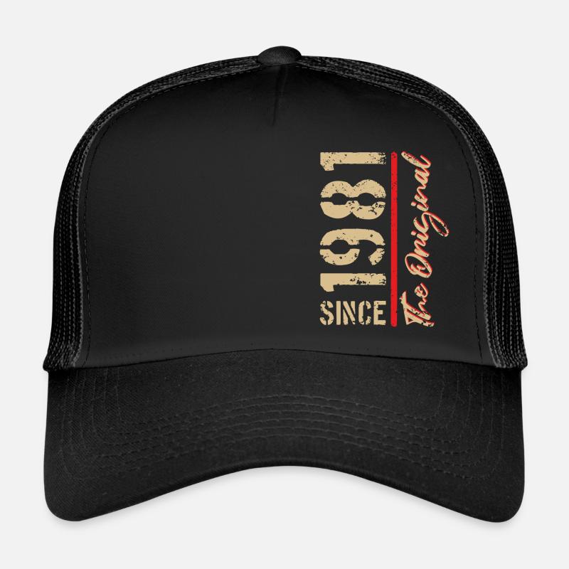 1981 L’original - Année de naissance, Année - Casquette trucker  - noir/noir