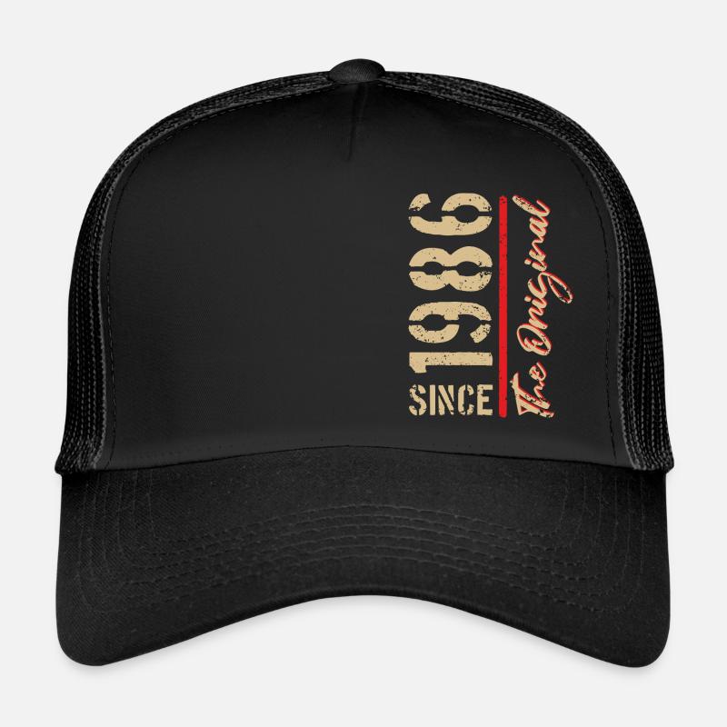 1986 L’original - Année, Année de naissance, - Casquette trucker  - noir/noir
