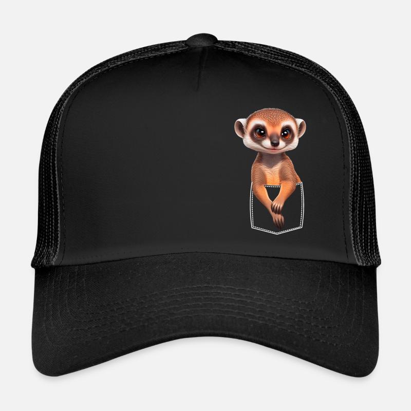 Süßes Erdmännchen Meerkat in Brusttasche Pocket Trucker Cap