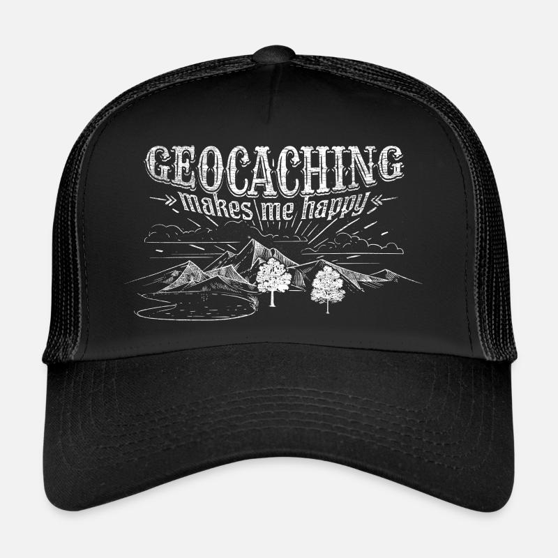 Geocaching - Casquette trucker  - noir/noir
