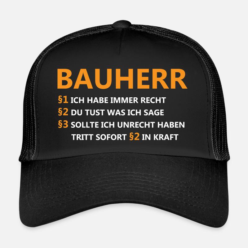Bauherr - Trucker Cap - Schwarz/Schwarz