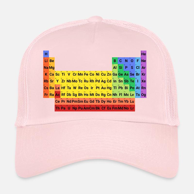 Tableau périodique complet, coloré des éléments Casquette trucker 