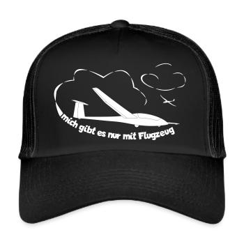 Segelflugzeug Segelfliegen Segelflieger - Trucker Cap - Schwarz/Schwarz - Vorne