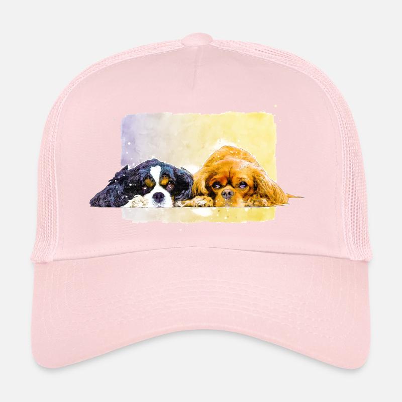 two cute cavalier spaniels Trucker Cap