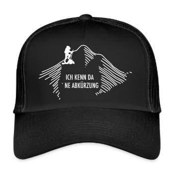 Ich kenn da 'ne Abkürzung - Trucker Cap - Schwarz/Schwarz - Vorne