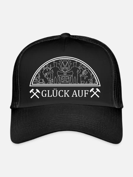 Schwibbogen Glück auf - Trucker Cap - Schwarz/Schwarz