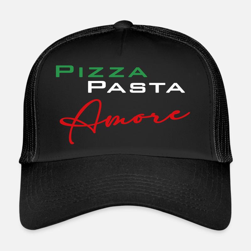 Pizza Pasta Amore - Trucker Cap - Schwarz/Schwarz