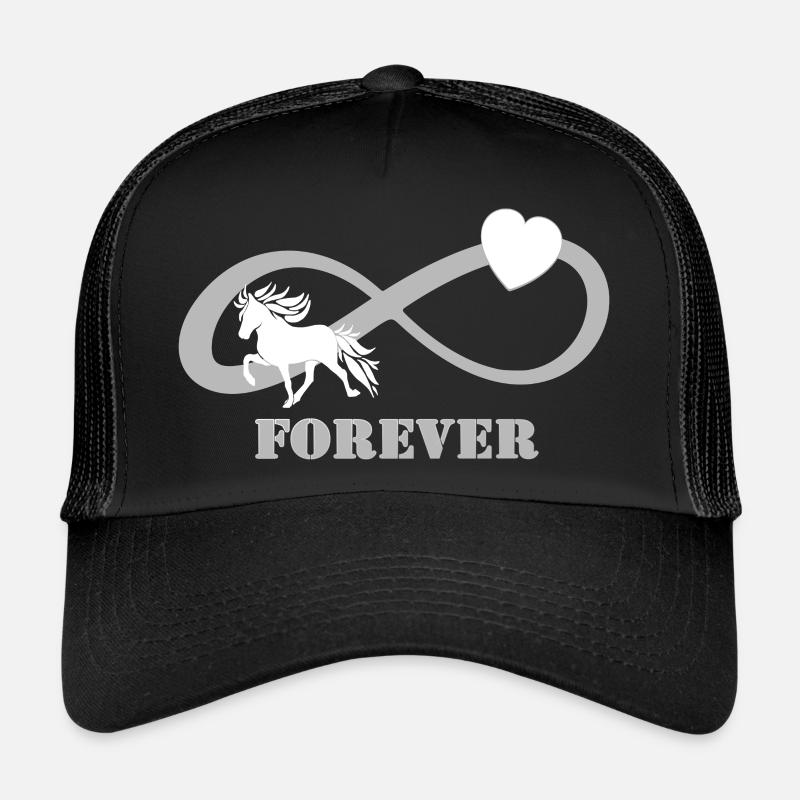 FOREVER Hell Isländer mit Herz - Trucker Cap - Schwarz/Schwarz