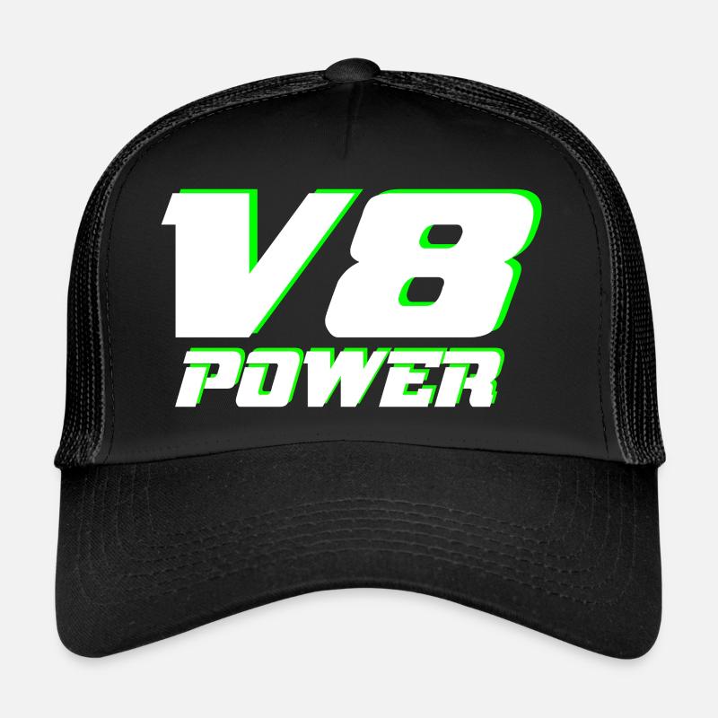 V8 - Casquette trucker  - noir/noir