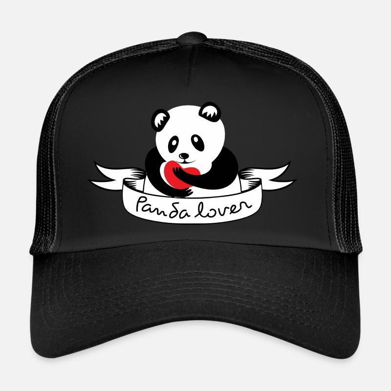 Ich liebe Panda - Trucker Cap - Schwarz/Schwarz