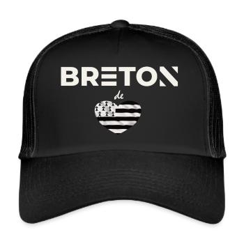 breton de coeur - Casquette trucker  - noir/noir - Devant