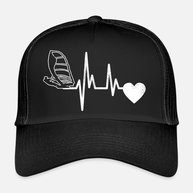 Windsurfer Surf Kitesurfer Cadeau Planche à voile - Casquette trucker - noir/noir