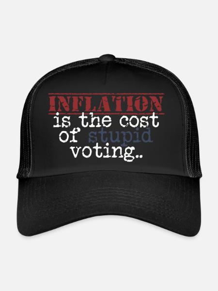 L’inflation est causée par une provocation électorale stupide - Casquette trucker  - noir/noir - Devant
