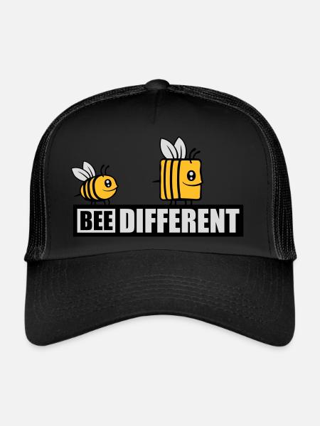bee citation différente - Casquette trucker  - noir/noir - Devant