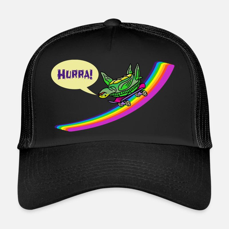 Kidcore Rainbow Turtle Skateboard Skating Trucker Cap