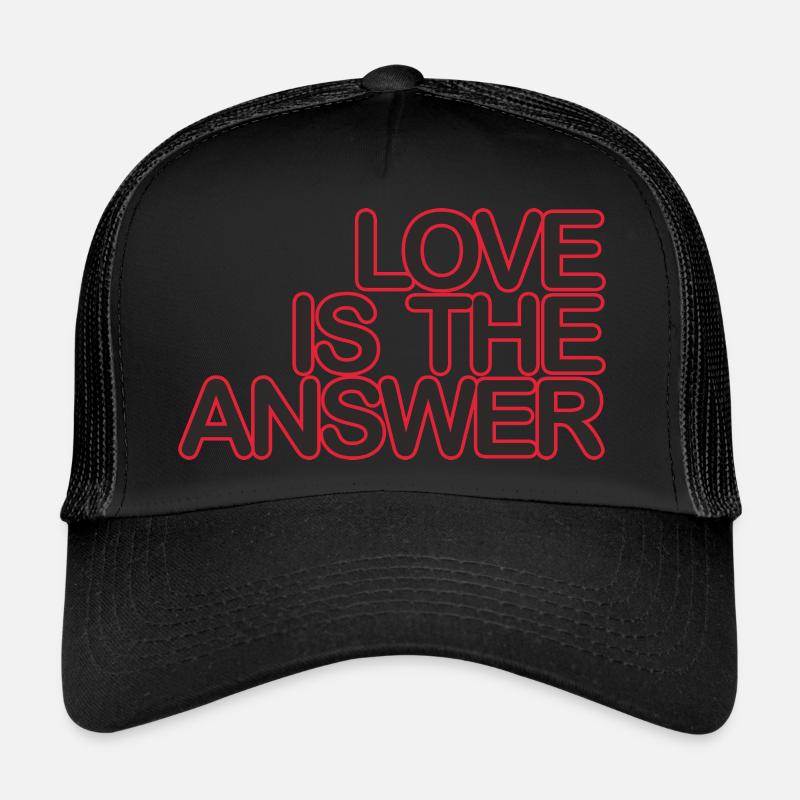 LOVE is the ANSWER 06schwarzKrot - Trucker Cap - Schwarz/Schwarz