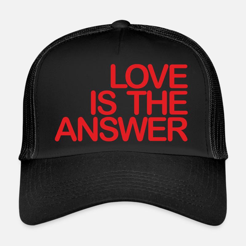 LOVE is the ANSWER 02rot - Trucker Cap - Schwarz/Schwarz