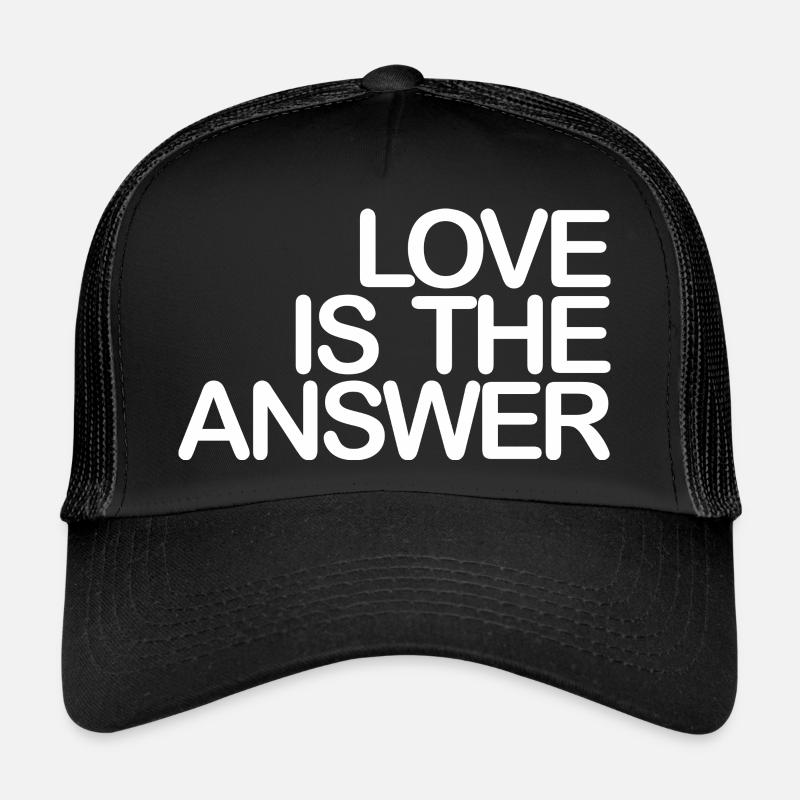 LOVE is the ANSWER 04 weiss - Trucker Cap - Schwarz/Schwarz