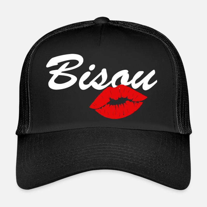 bisous - Casquette trucker  - noir/noir