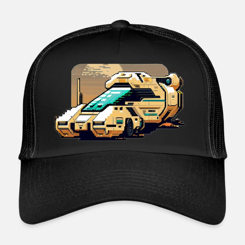 8 Bit Retro Transporter in retro Pixel Graphics Trucker Cap