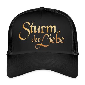 Sturm Der Liebe Brustlogo Gold - Trucker Cap - Schwarz/Schwarz - Vorne