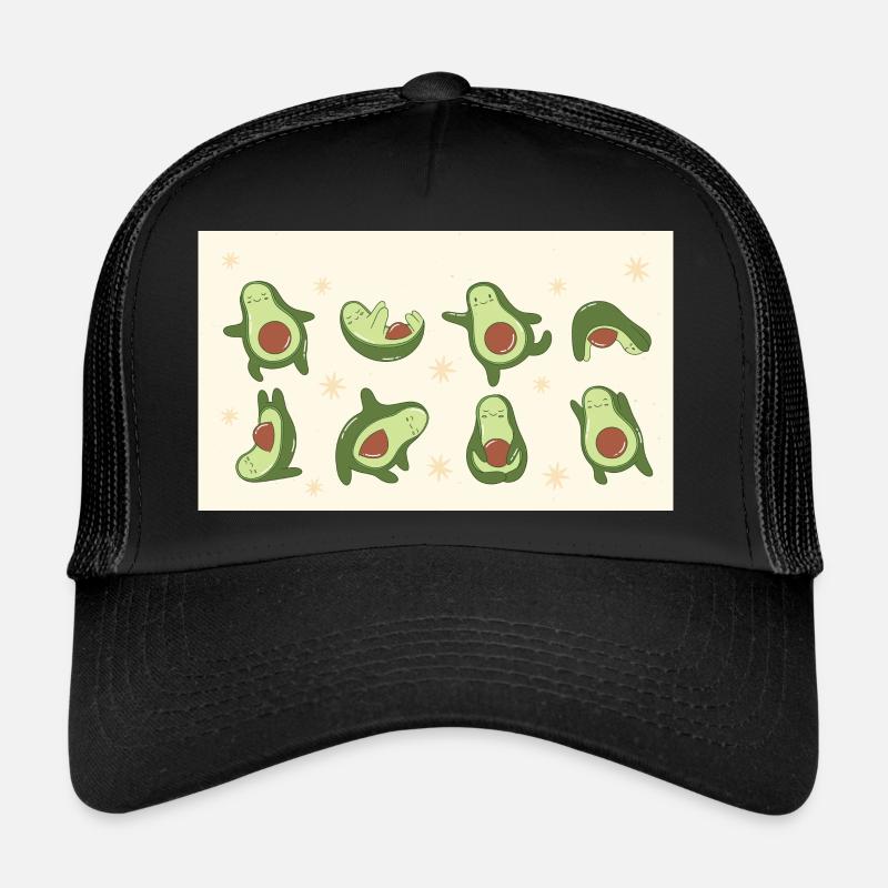 Yoga-Avokado - Trucker Cap - Schwarz/Schwarz