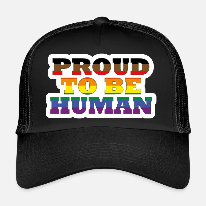 Proud to be Human - Trucker Cap - Schwarz/Schwarz